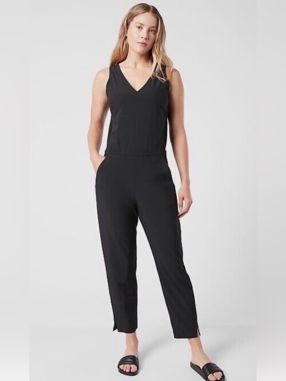 Athleta Black Sleeveless Jumpsuit Size 0 Petite 0P